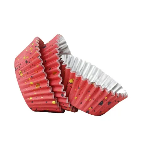 Cupcake baking tin pink & gold 30 pieces