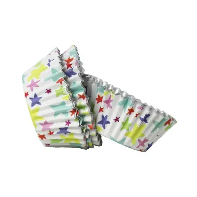 Cupcake molds stars colorful, 30 pieces