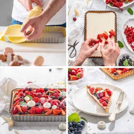 Tart tin rectangular, 32x22x3.5 cm
