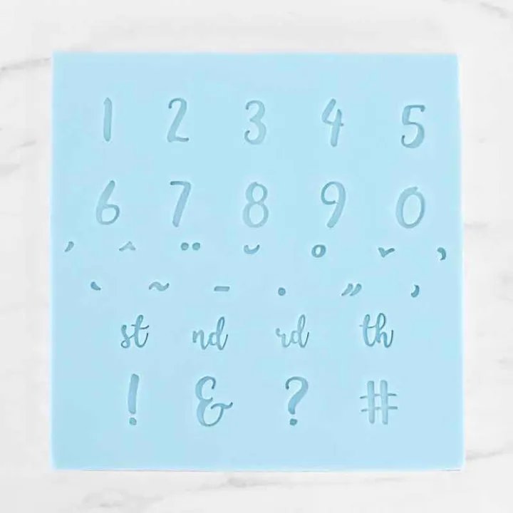Set per goffratura di numeri e segni per decorazioni in fondente