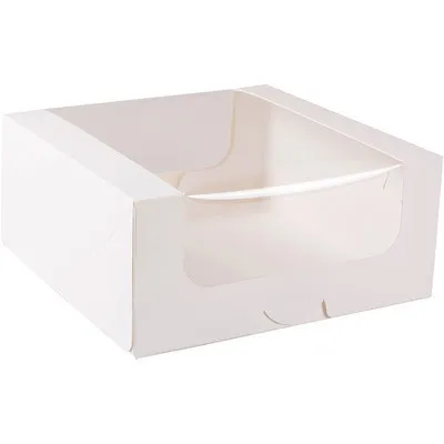 Cake box with window white 20 x 20 x 9 cm
