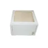 Cake box with window White and Gold 19 x 19 x 5 cm