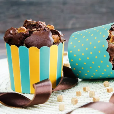 Stampi per cupcake giallo e blu, 12 pezzi
