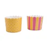 Moules à cupcakes jaune & rose, 12 pièces