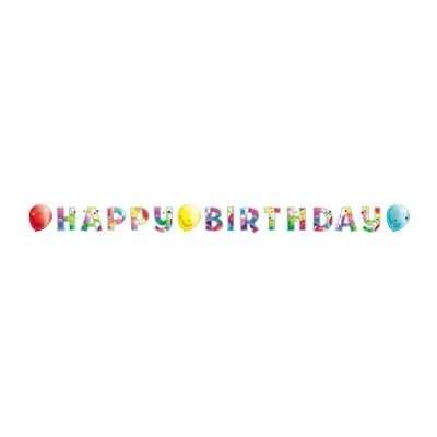 Palloncino Garland Happy Birthday, 174 x 13 cm