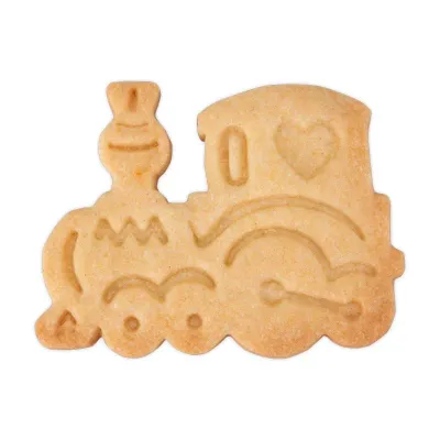 Cookie cutter with locomotive ejector for beautifully decorated biscuits
