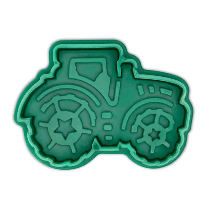 Cookie cutter with ejector tractor for great decorated Guetzli