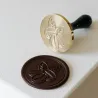 Chocolate stamp coffee bean 6 cm diameter made of wood and stainless steel