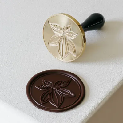 Chocolate stamp cocoa blossom 6 cm diameter made of wood and stainless steel