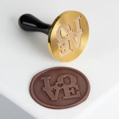 Chocolate stamp Love 6 cm diameter made of wood and stainless steel