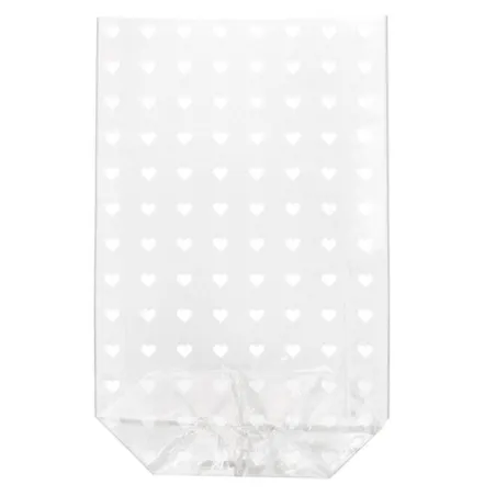 Transparent bag large hearts 100 pieces