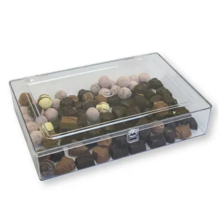 Praline storage box transparent 33.5 x 22.5 x 7.3 cm