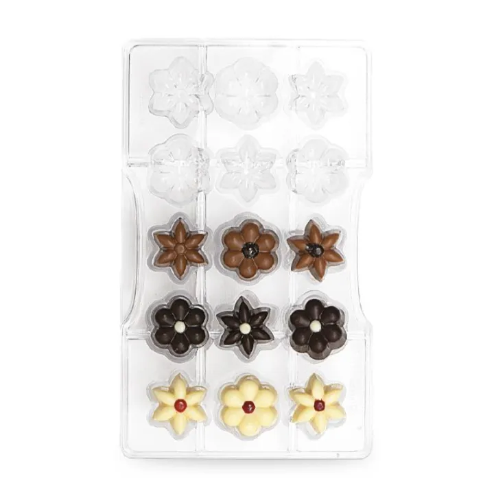 Praline mold flowers 15 pieces