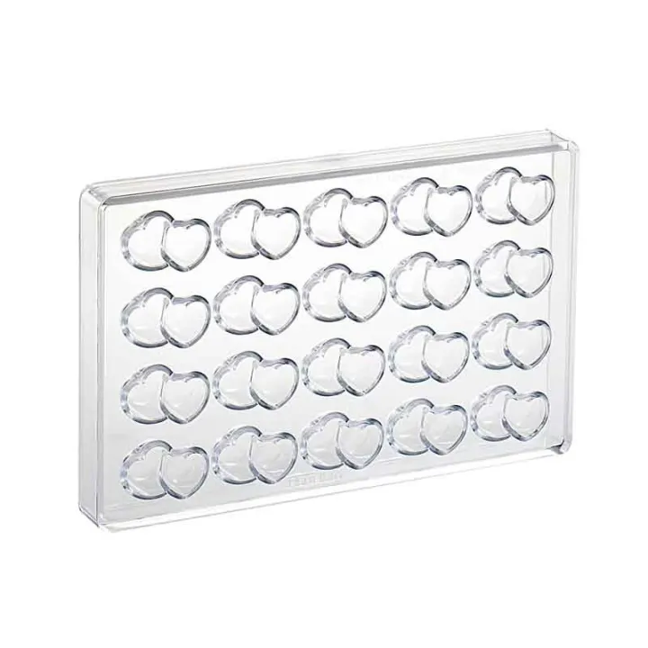 Chocolate mold double heart 20 chocolates