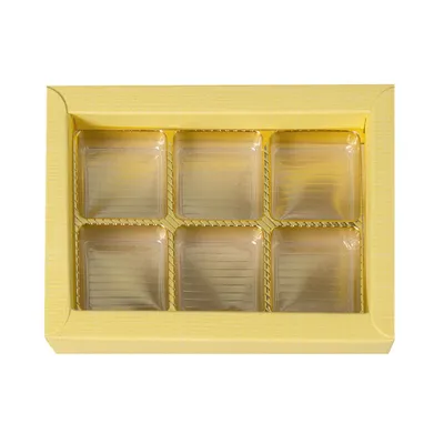 Confezione di cioccolato giallo per 6 cioccolatini per regali nobili