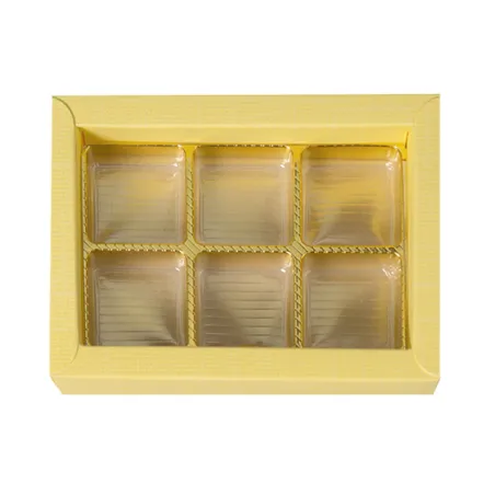 Confezione di cioccolato giallo per 6 cioccolatini per regali nobili