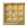 Gold chocolate packaging for 9 chocolates for fine gifts