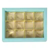 Emballage pour 12 chocolats bleu clair pour cadeaux raffinés