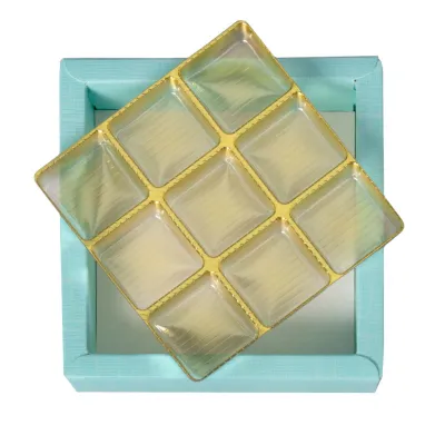 Pralinenverpackung Hellblau für 9 Pralinen für edle Geschenke
