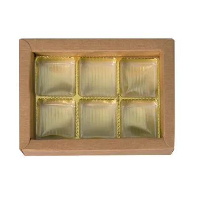 Confezione di cioccolato marrone chiaro per 6 cioccolatini per regali nobili