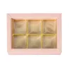 Confezione di cioccolato rosa per 6 cioccolatini per regali nobili