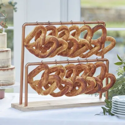 Pretzel Stand - Copper & Wood