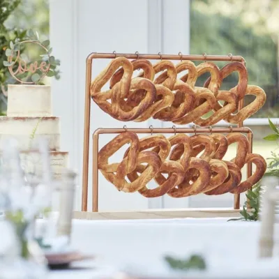 Pretzel Stand - Copper & Wood