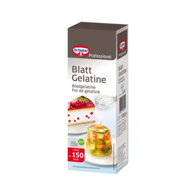 Professional leaf gelatine, 150 pieces for perfect creams