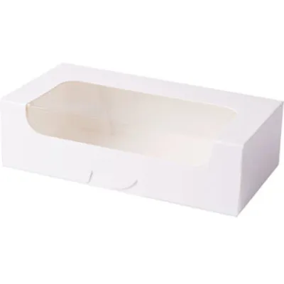 Schachtel mit Fenster Weiss 21 x 11 x 6 cm