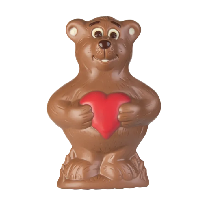 Moule à chocolat Ourson avec cœur pour réaliser de superbes figurines en chocolat personnalisées