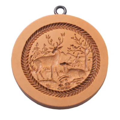 Springerle model stag and hind Ø 68 mm for Tirggel and aniseed rolls