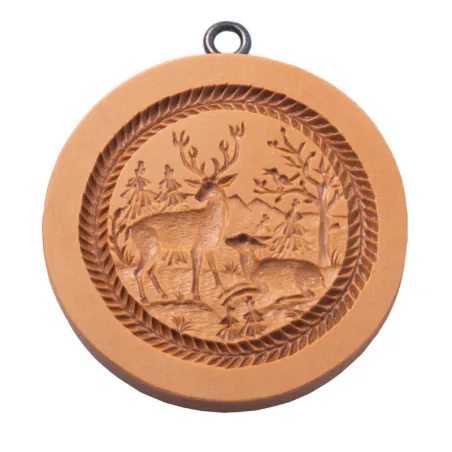 Springerle model stag and hind Ø 68 mm for Tirggel and aniseed rolls