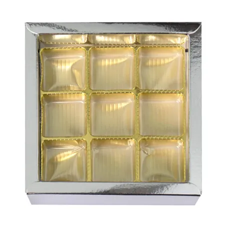 Confezione di cioccolato in argento per 9 cioccolatini per regali nobili
