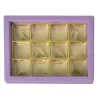 Praline packaging purple for 12 chocolates for noble gifts