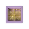Emballage pour 4 chocolats Violet pour cadeaux raffinés