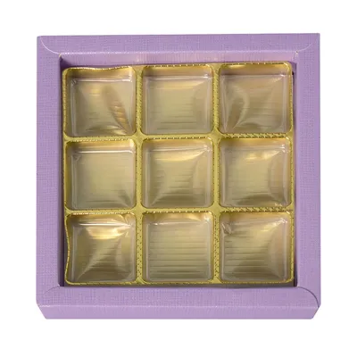 Emballage pour 9 chocolats Violet pour cadeaux raffinés