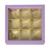Emballage pour 9 chocolats Violet pour cadeaux raffinés