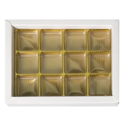 Praline packaging white for 12 chocolates for noble gifts