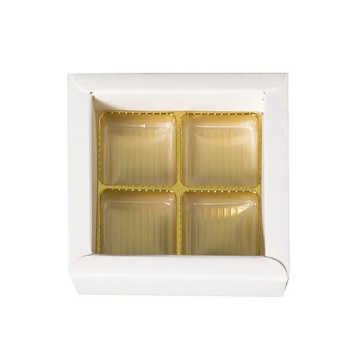 Incarto di cioccolato bianco per 4 cioccolatini per regali nobili