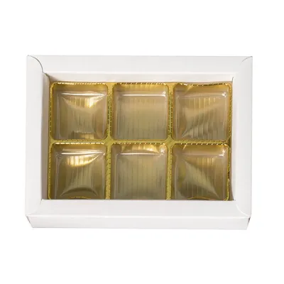 Pralinenverpackung Weiss für 6 Pralinen für edle Geschenke