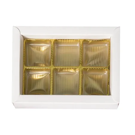 Emballage blanc pour 6 pralines pour cadeaux raffinés