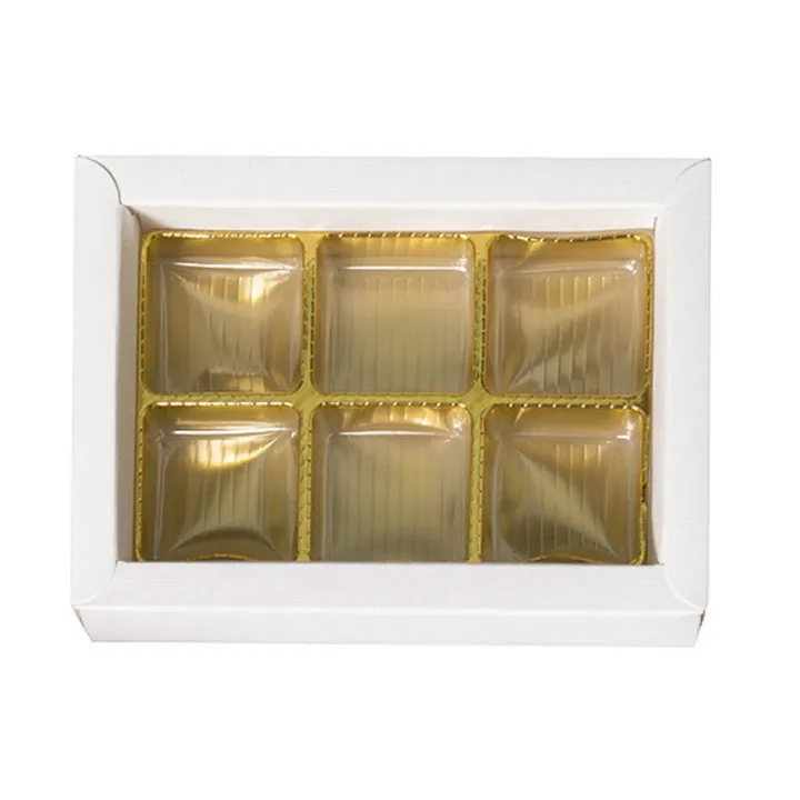 Incarto di cioccolato bianco per 6 cioccolatini per regali nobili