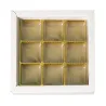 Emballage blanc pour 9 pralines pour cadeaux raffinés