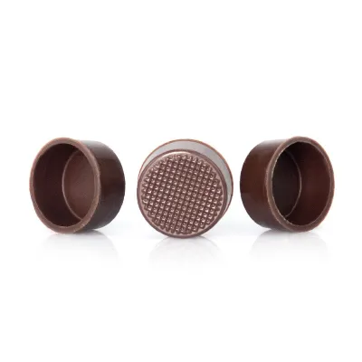 Praline shells round, dark, 63 pieces for fine chocolates