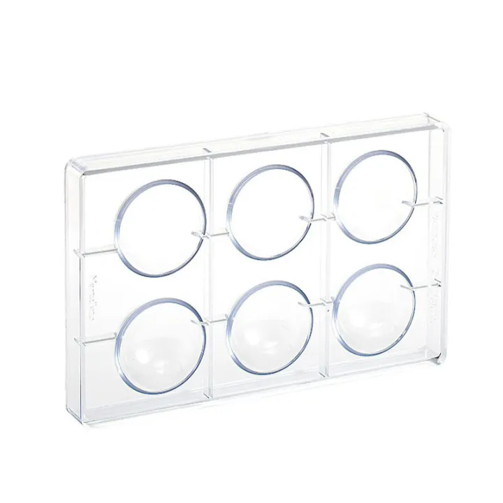 Praline mold hemisphere for 6 noble chocolates