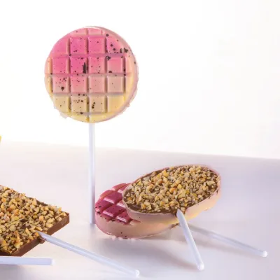 Schokoladenform Lollipop Rund, 8 Stück
