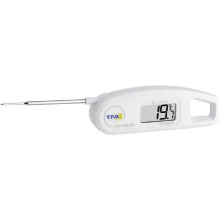 Thermometer, hinged for liquid and paste-like masses