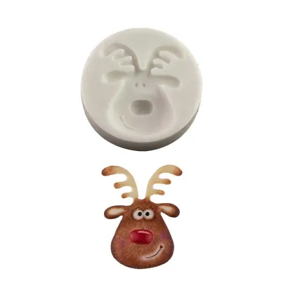 Silicone embosser reindeer head for simple great decorations