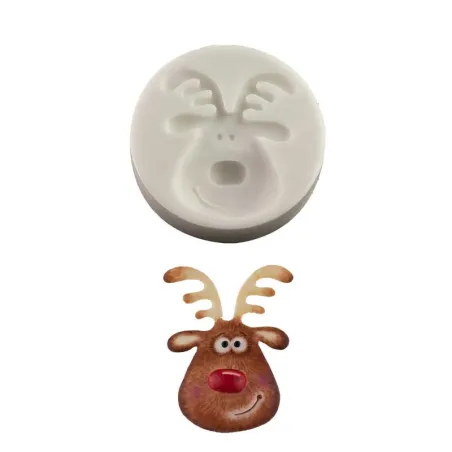 Silicone embosser reindeer head for simple great decorations