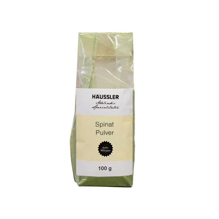 Spinaci in polvere 100 g per una pasta e un pane gustosi